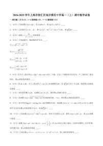 2024-2025学年上海市徐汇区南洋模范中学高一（上）期中数学试卷（含解析）