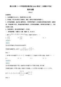 重庆市第十一中学2024-2025学年高二上学期期中考试数学试卷（Word版附解析）