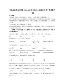 河北省沧衡名校联盟2024～2025学年高三(上)期中数学试卷(含解析)