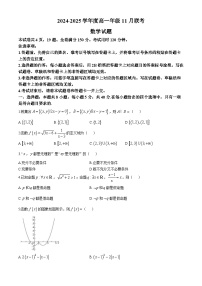 广东省衡水金卷2024-2025学年高一上学期11月联考数学试卷（Word版附解析）