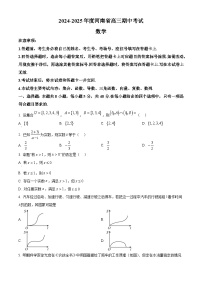 精品解析：河南省部分学校2024-2025学年高三上学期期中联考数学试题