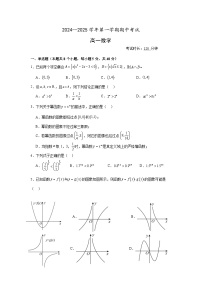 福建省厦门市湖滨中学2024-2025学年高一上学期期中考试数学试题
