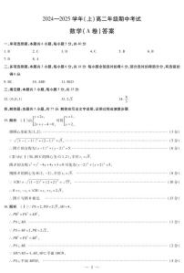 河南省部分学校大联考2024-2025学年高二上学期11月期中数学试题