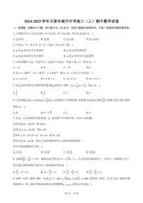 2024～2025学年天津市南开中学高三(上)期中数学试卷(含答案)