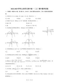 2024～2025学年山东省济南市山东师大附中高一(上)期中数学试卷(含答案)