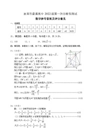 2025宜宾高三上学期第一次诊断性考试数学试题扫描版含答案