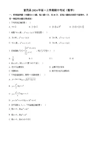云南省昆明市富民县2024-2025学年高一上学期期中考试数学试题
