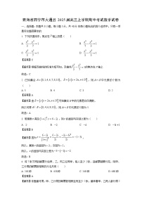 2025届青海省西宁市大通县高三(上)期中考试数学试卷（解析版）