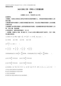 河南省部分示范性高中2024～2025学年高三(上)11月质量检测数学试卷(含解析)