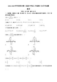 广东省深圳第二高级中学2024-2025学年高三上学期第二次月考数学试题(无答案)
