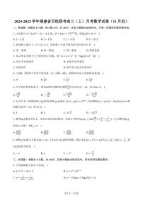 2024～2025学年福建省百校联考高三(上)月考数学试卷(11月份)(含答案)