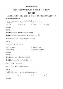 重庆市四川外国语大学附属外国语学校2025届高三上学期11月月考数学试题（Word版附解析）