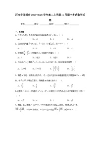 河南省开封市2024-2025学年高二上学期11月期中考试 数学试题（含解析）