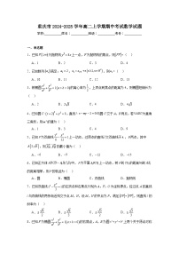 重庆市2024-2025学年高二上学期期中考试 数学试题（含解析）