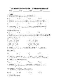 山东省德州市2024-2025学年高二上学期期中考试数学试卷(含答案)