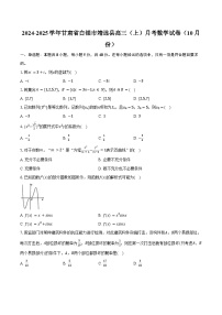 2024-2025学年甘肃省白银市靖远县高三（上）月考数学试卷（10月份）（含答案）