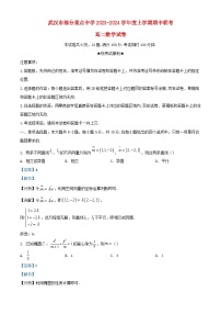 湖北省武汉市部分重点中学2023_2024学年高二数学上学期期中联考试题含解析