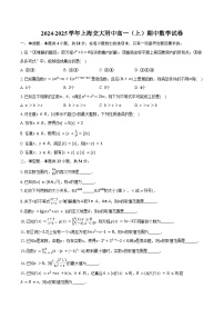 2024-2025学年上海交大附中高一（上）期中数学试卷（含答案）
