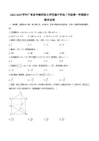 2024-2025学年广东省华南师范大学附属中学高二年级第一学期期中数学试卷（含答案）