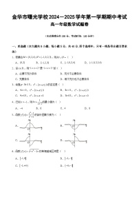 浙江省金华市曙光学校2024-2025学年高一上学期11月期中考试数学试题