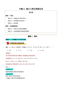 专题01 集合与常用逻辑用语（5大易错点 典例分析 避错攻略 举一反三 易错通关）-备战2025年高考数学考试易错题（新高考专用）