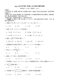 山东省枣庄市市中区辅仁高级中学2024-2025学年高三上学期11月月考数学试卷