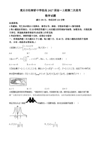 重庆市松树桥中学2024-2025学年高一上学期期中考试数学试卷