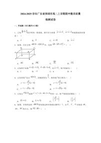 2024-2025学年广东省深圳市高二上学期期中数学质量检测试卷（含解析）