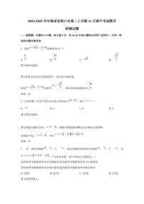 2024-2025学年海南省海口市高二上学期11月期中考试数学检测试题（含解析）