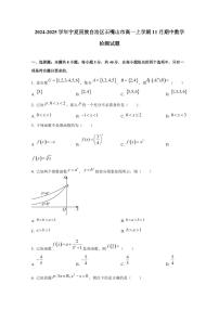 2024-2025学年宁夏回族自治区石嘴山市高一上学期11月期中数学检测试题