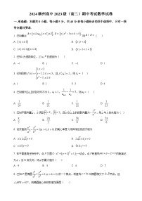 广西柳州高级中学柳南校区2024-2025学年高二上学期期中考试数学试卷（原卷版）-A4