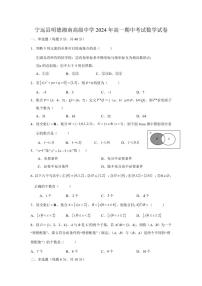 2024～2025学年湖南省永州市宁远县明德湘南高级中学高一(上)期中数学试卷(含答案)