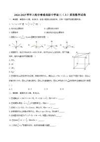 2024-2025学年上海市青浦高级中学高三（上）质检数学试卷（含答案）