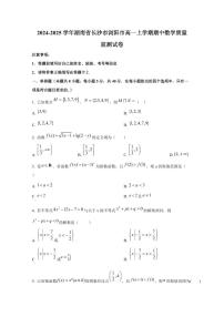 2024-2025学年湖南省长沙市浏阳市高一上学期期中数学质量监测试卷