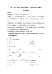 2024-2025学年四川省成都市高一上学期期中考试数学检测试题