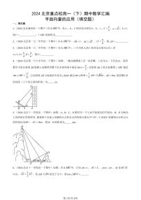 2024北京重点校高一（下）期中真题数学汇编：平面向量的应用（填空题）