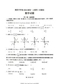 2024～2025学年四川省绵阳市绵阳中学高一(上)第二次测试数学试卷(含答案)