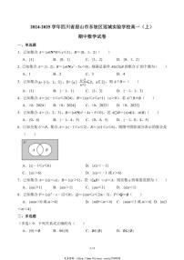 2024～2025学年四川省眉山市东坡区冠城实验学校高一(上)期中数学试卷(无答案)