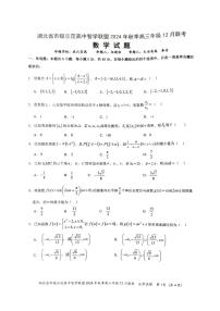 湖北省市级示范高中智学联盟2024-2025学年高三上学期12月月考数学