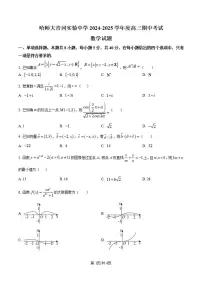 【黑吉辽卷】黑龙江省哈尔滨师范大学青冈实验中学校2025届高三上学期期中考试（11.16-11.17）数学试卷
