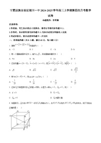 宁夏回族自治区银川一中2024-2025学年高三上学期第四次月考数学试题（Word版附答案）