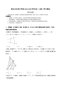 重庆市长寿中学2024-2025学年高二上学期12月月考数学试题（Word版附答案）