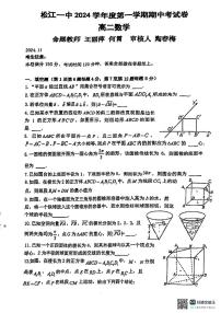 上海市松江一中2024-2025学年高二上学期期中考试数学试题