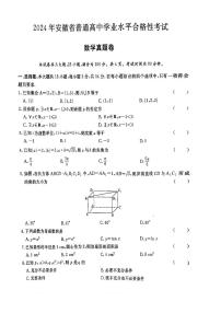 2024年安徽省普通高中学业水平合格性考试数学试卷