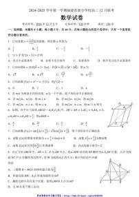 2024_2025学年福建省部分学校高三(上)12月联考数学试卷(含答案)