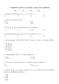 广东省东莞市万江中学2023-2024学年高二(上)第二次月考(1月)数学试卷(含解析)
