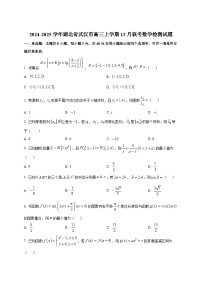2024-2025学年湖北省武汉市高三上学期12月联考数学检测试题
