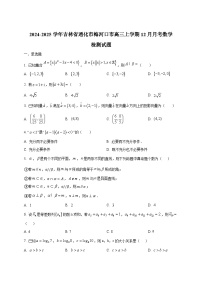 2024-2025学年吉林省通化市梅河口市高三上学期12月月考数学检测试题