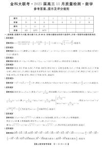 2024金科大联考高三十二月质量检测数学试卷及参考答案