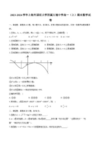 2023-2024学年上海外国语大学附属大境中学高一（上）期末数学试卷（含答案）